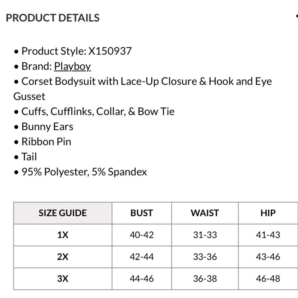 BNWT Official Playboy Costume in Royal Blue - Picture 6 of 6